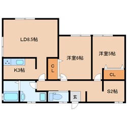 生駒駅 徒歩3分 1階の物件間取画像